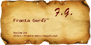 Franta Gerő névjegykártya
